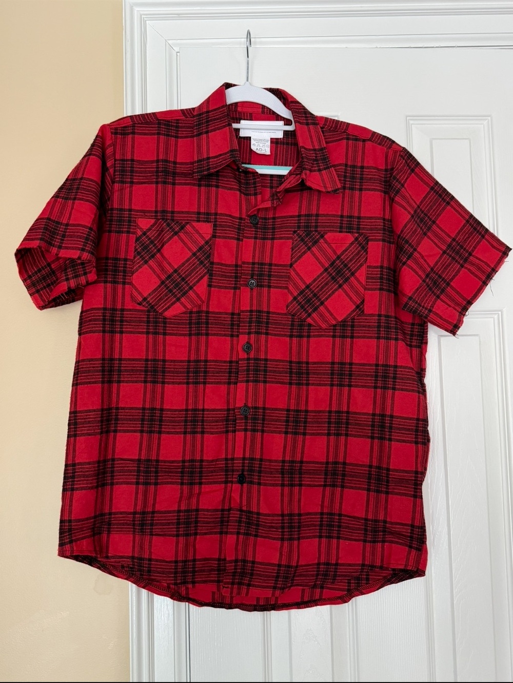 The Breakfast Club Judd Nelson Bender Distressed Plaid Shirt Men’s XL Red Black